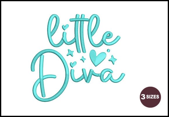 Little Diva Embroidery Design: Sparkle and Sass for Custom Gifts